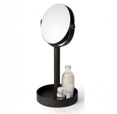 dark oak magnifying table mirror